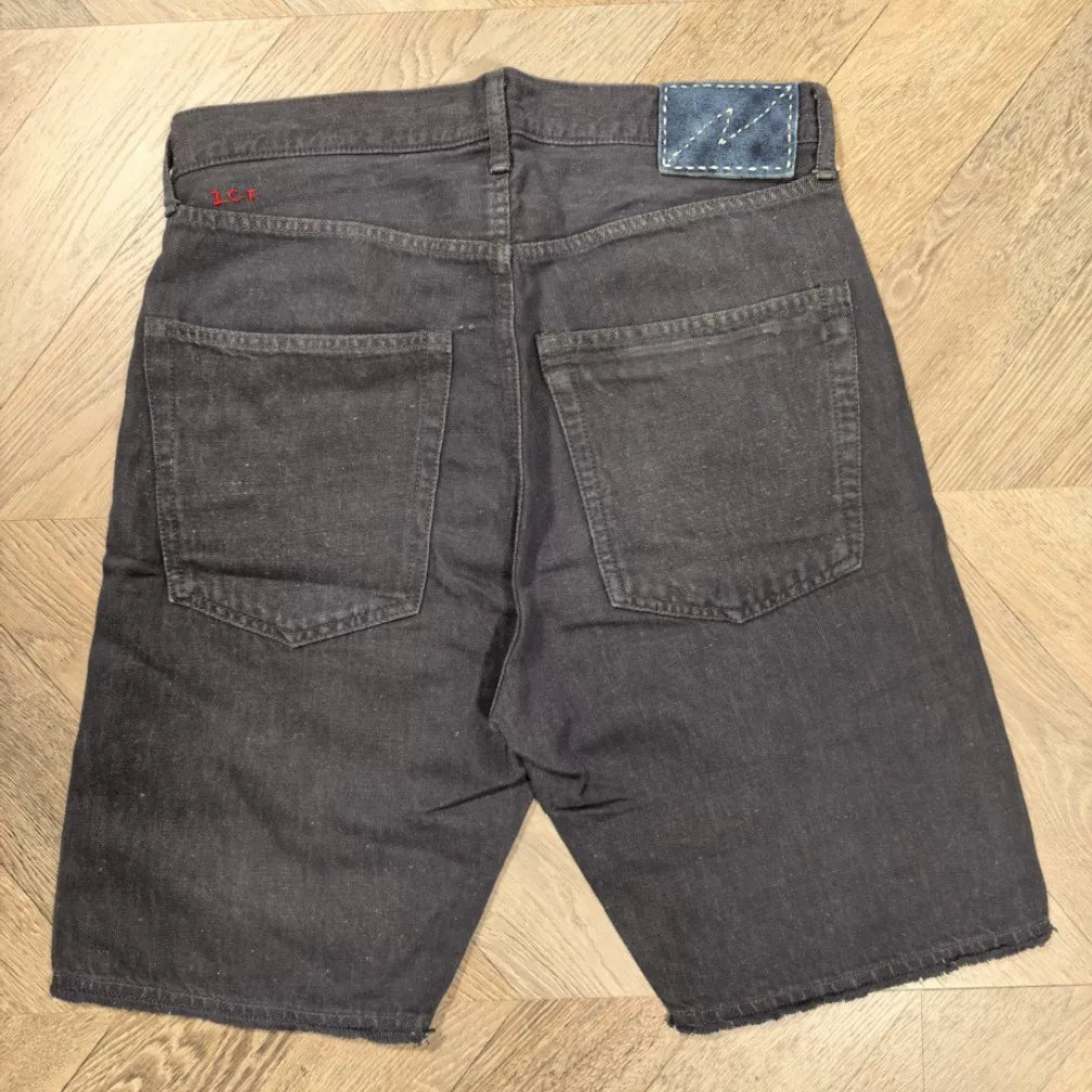 visvim cut off denim shorts with frayed details