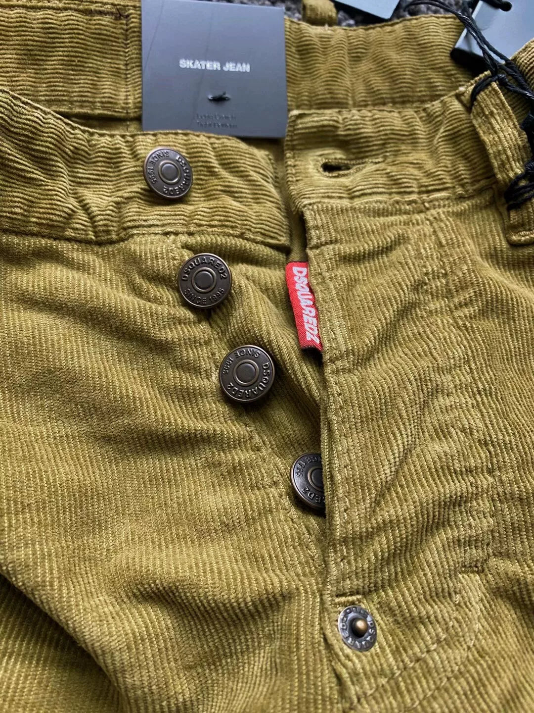 dsquared2 khaki green corduroy skater pants