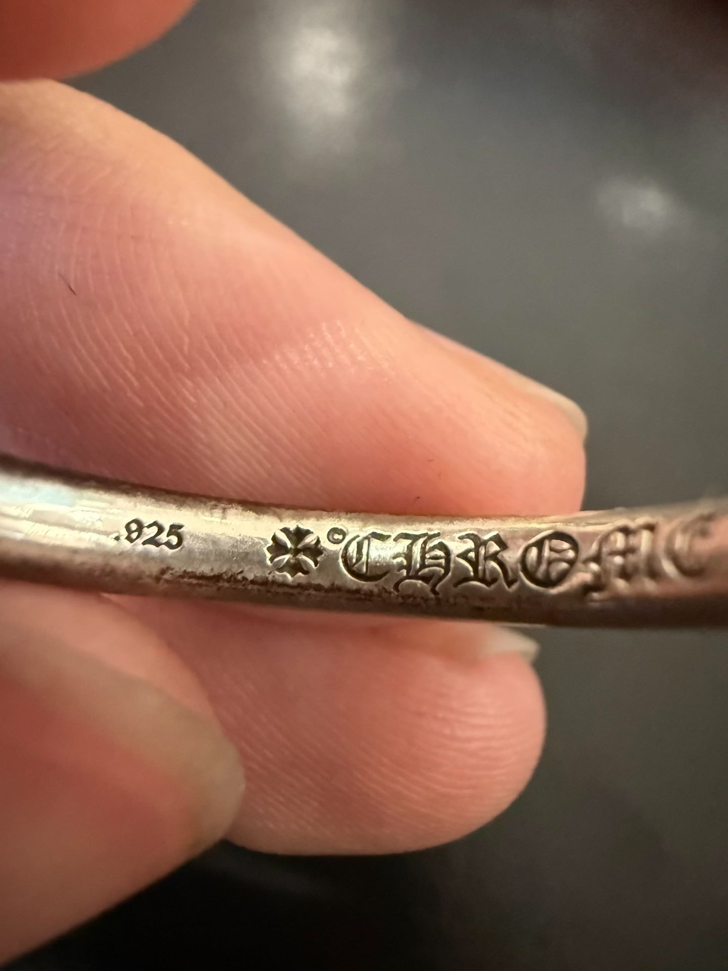 Chrome Hearts Silver Diamond Nail Ring