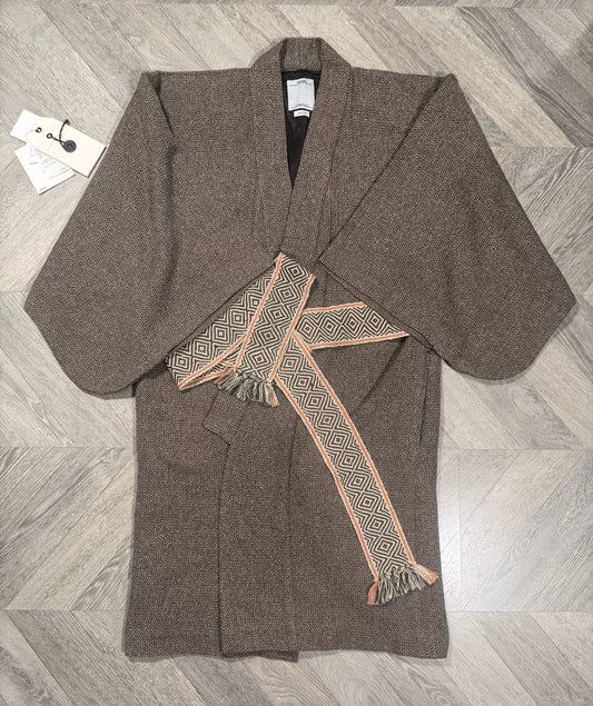 Visvim Yukata Coat Herringbone Silk Wool Blend