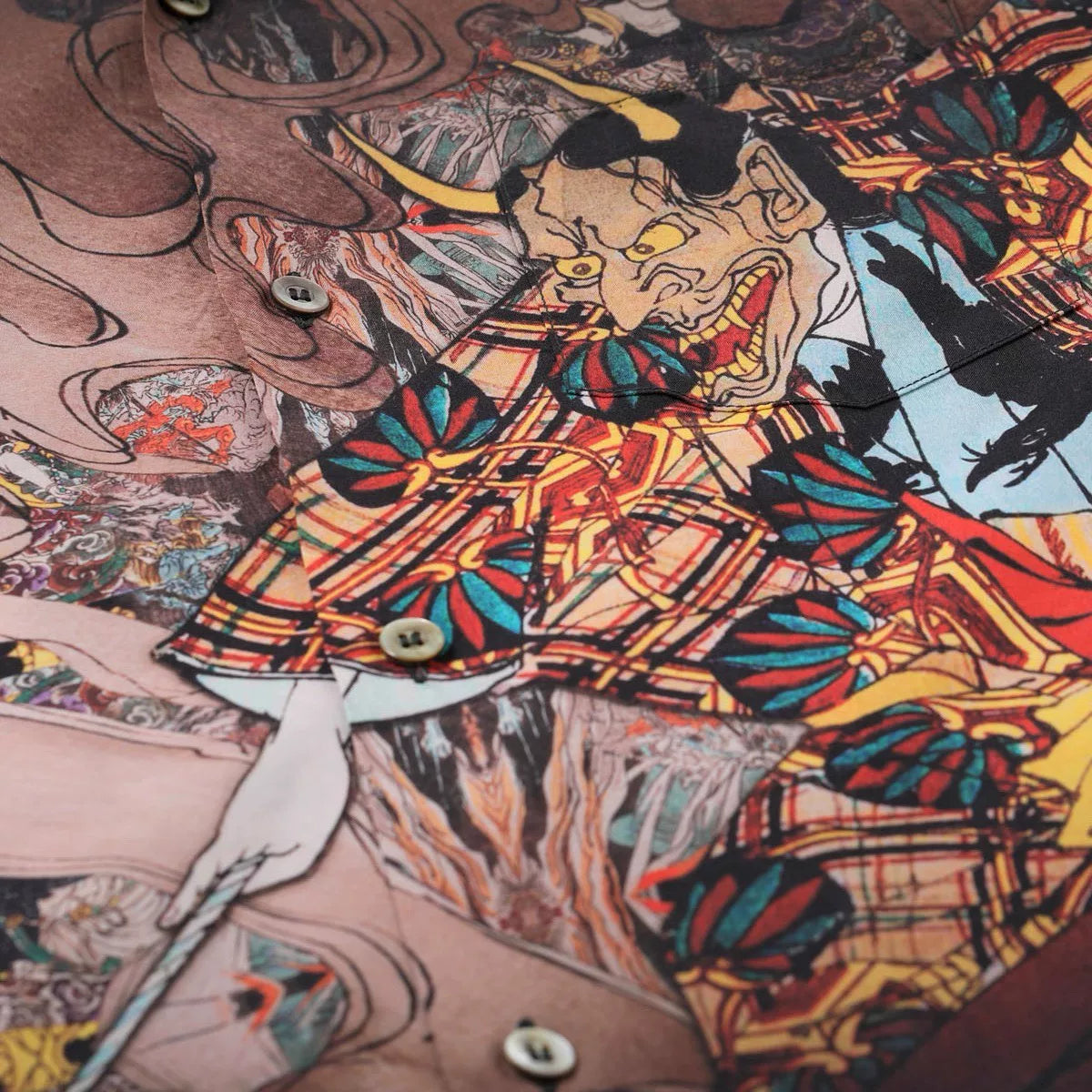 SUN SURF x Tsukioka Yoshitoshi Rayon Hawaiian Shirt