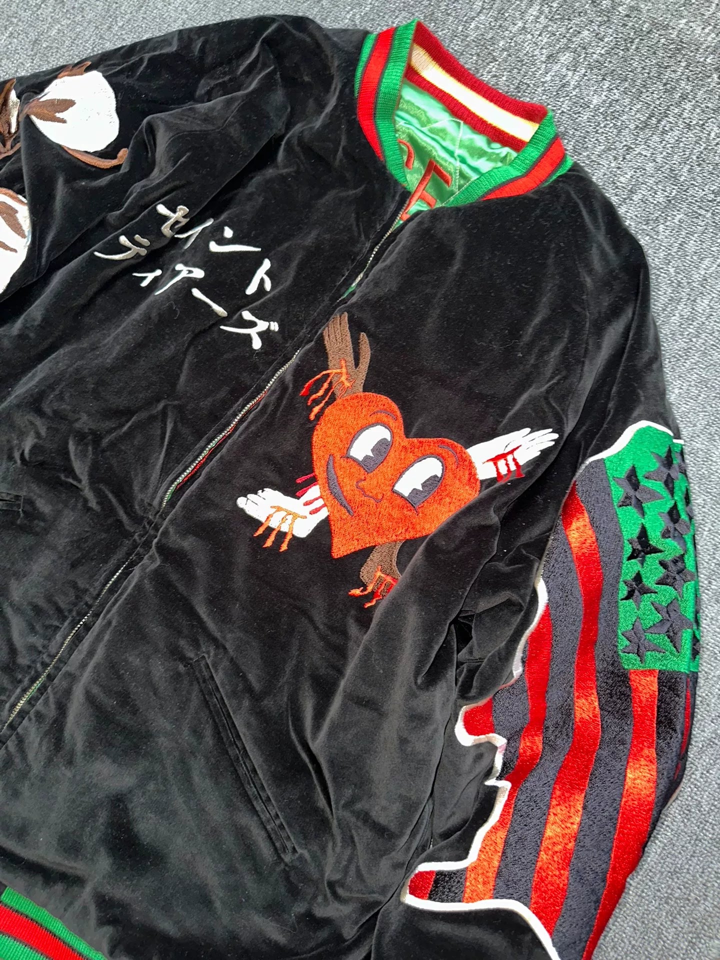 Saint Michael Velvet Souvenir Jacket