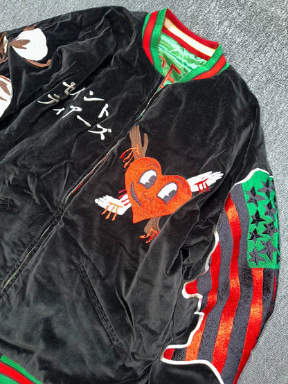 Saint Michael Velvet Souvenir Jacket