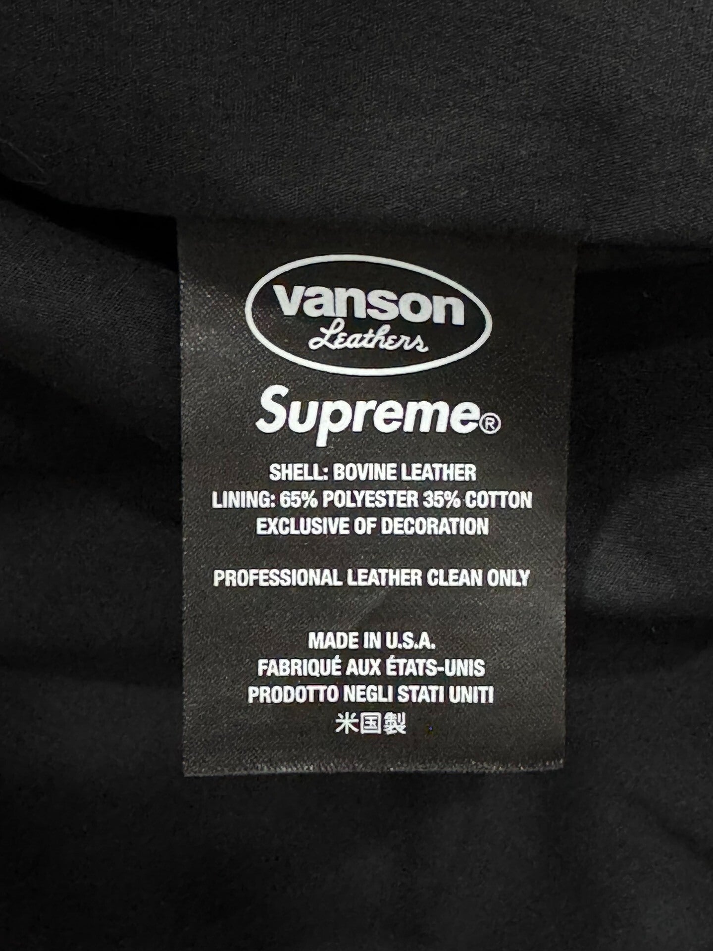 Yohji Yamamoto Supreme Vanson Motorcycle Jacket XL