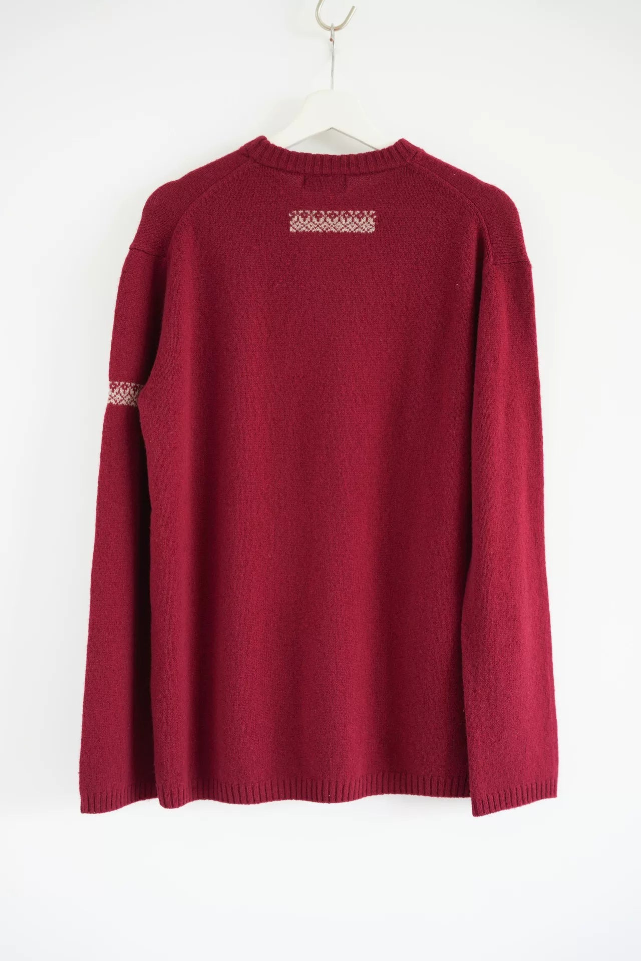 yohji yamamoto burgundy ethnic style sweater