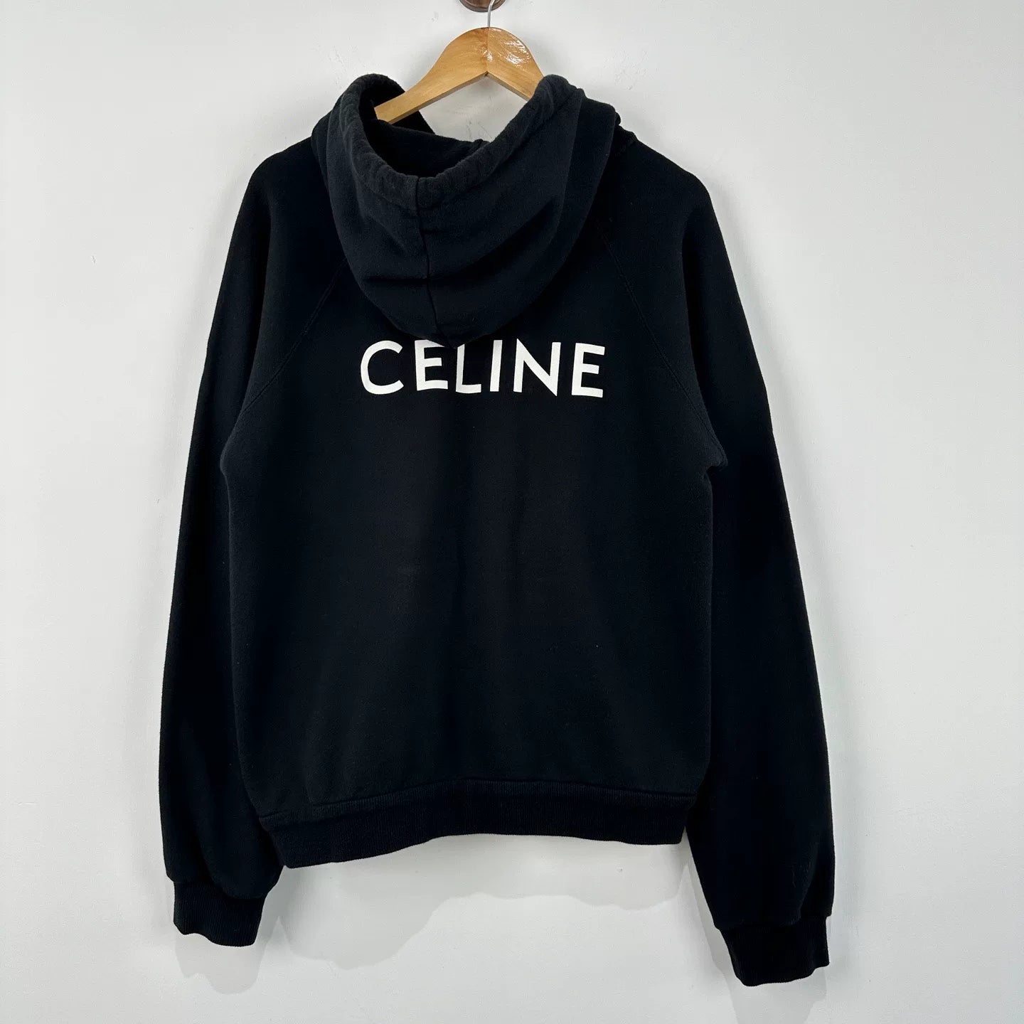 Celine Logo Print Hoodie in Black