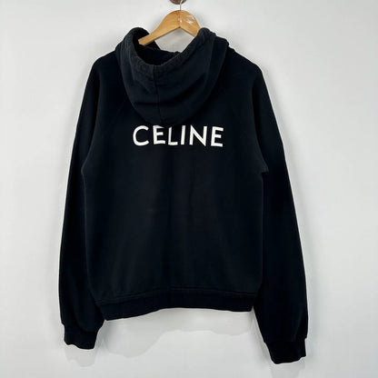 Celine Logo Print Hoodie in Black