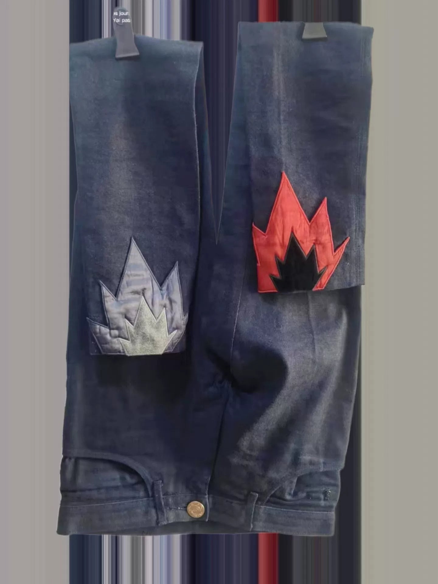 YSL Vintage Flame Patch Jeans