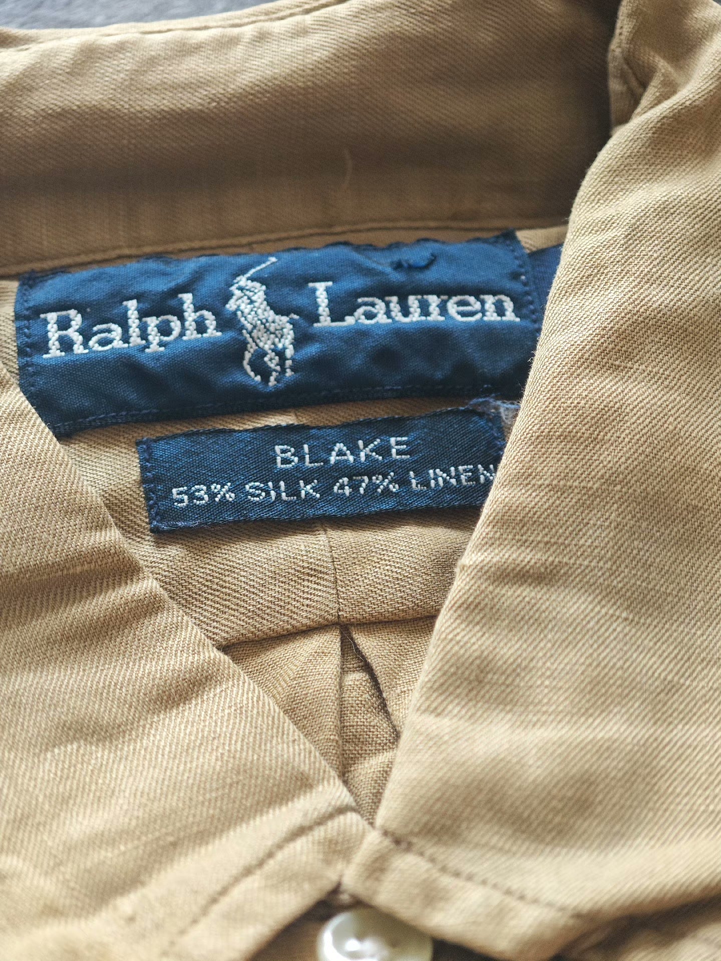 RL Polo Khaki Linen Short Sleeve Shirt