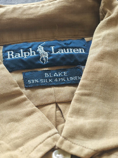 RL Polo Khaki Linen Short Sleeve Shirt