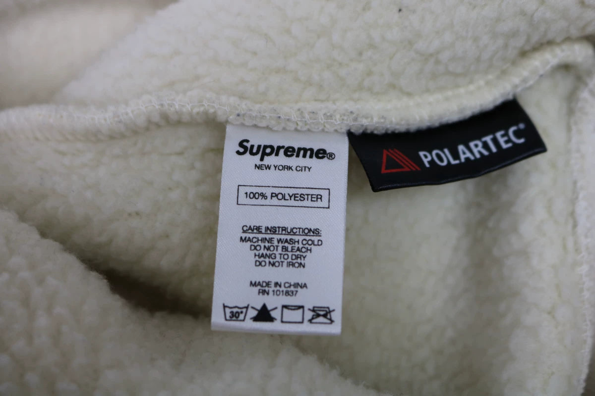 supreme polartec fleece sweatshirt in beige