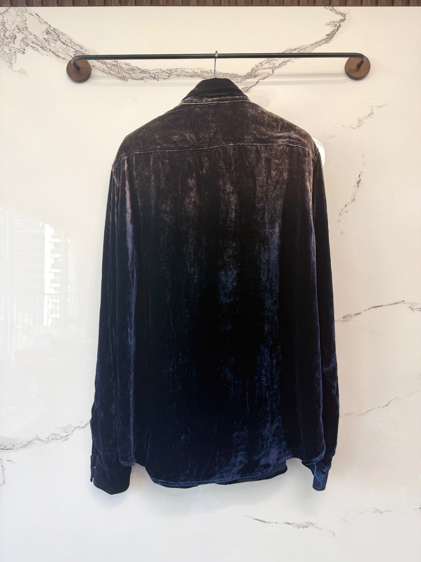 saint laurent gradient velvet shirt