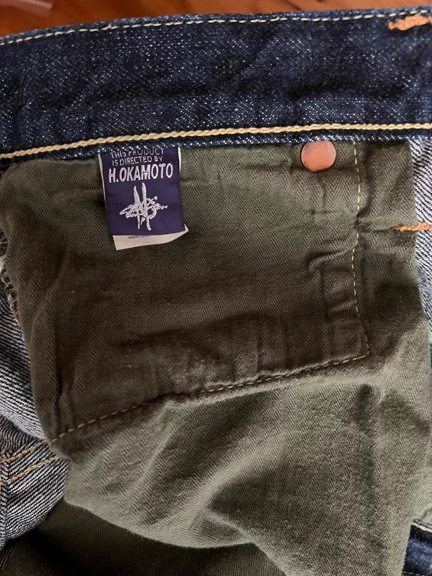 vintage dark denim straight leg pants