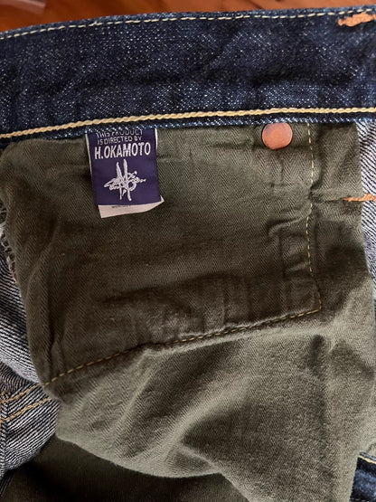 vintage dark denim straight leg pants