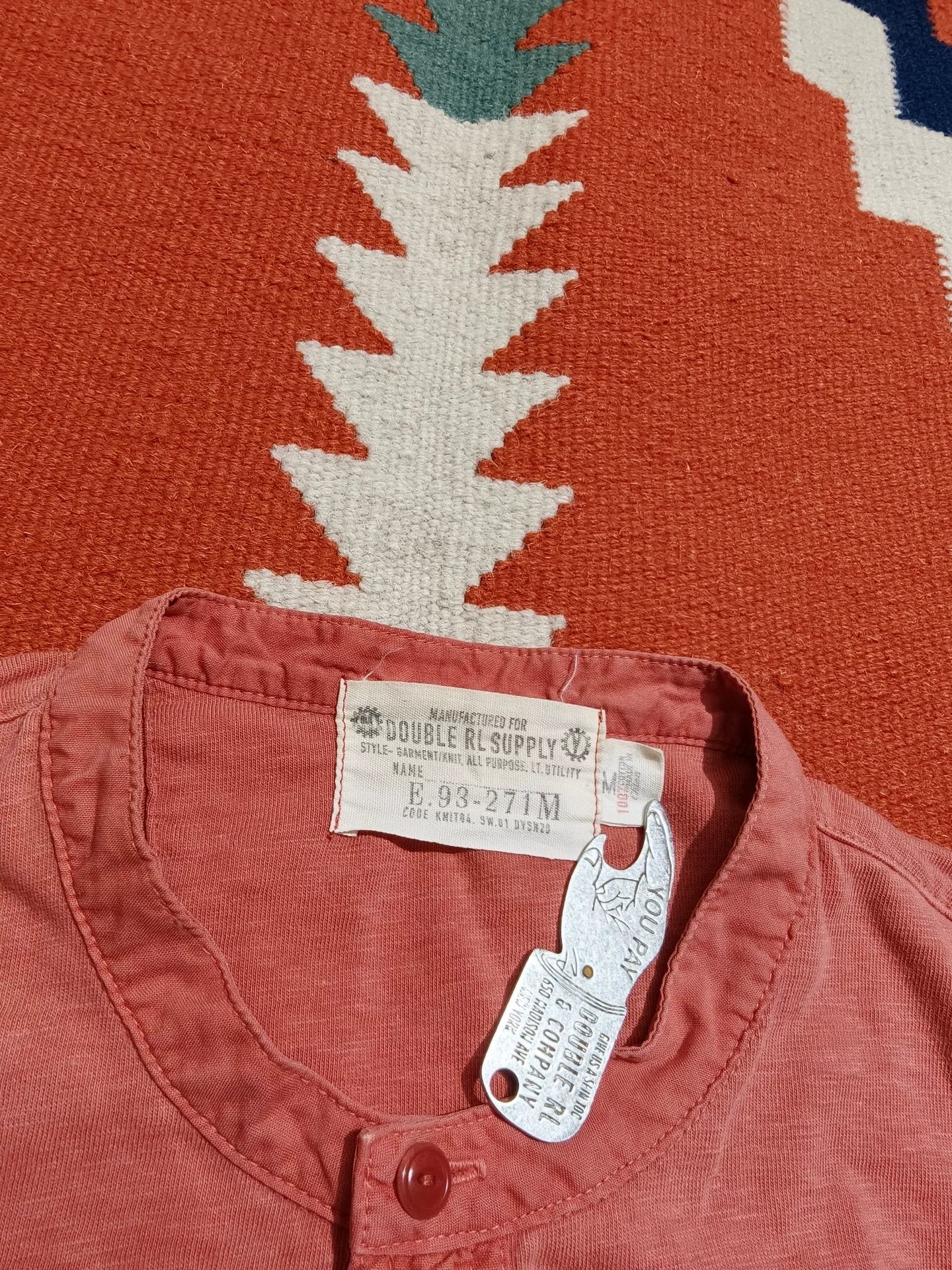RRL Double RL Henley Long Sleeve T-shirt
