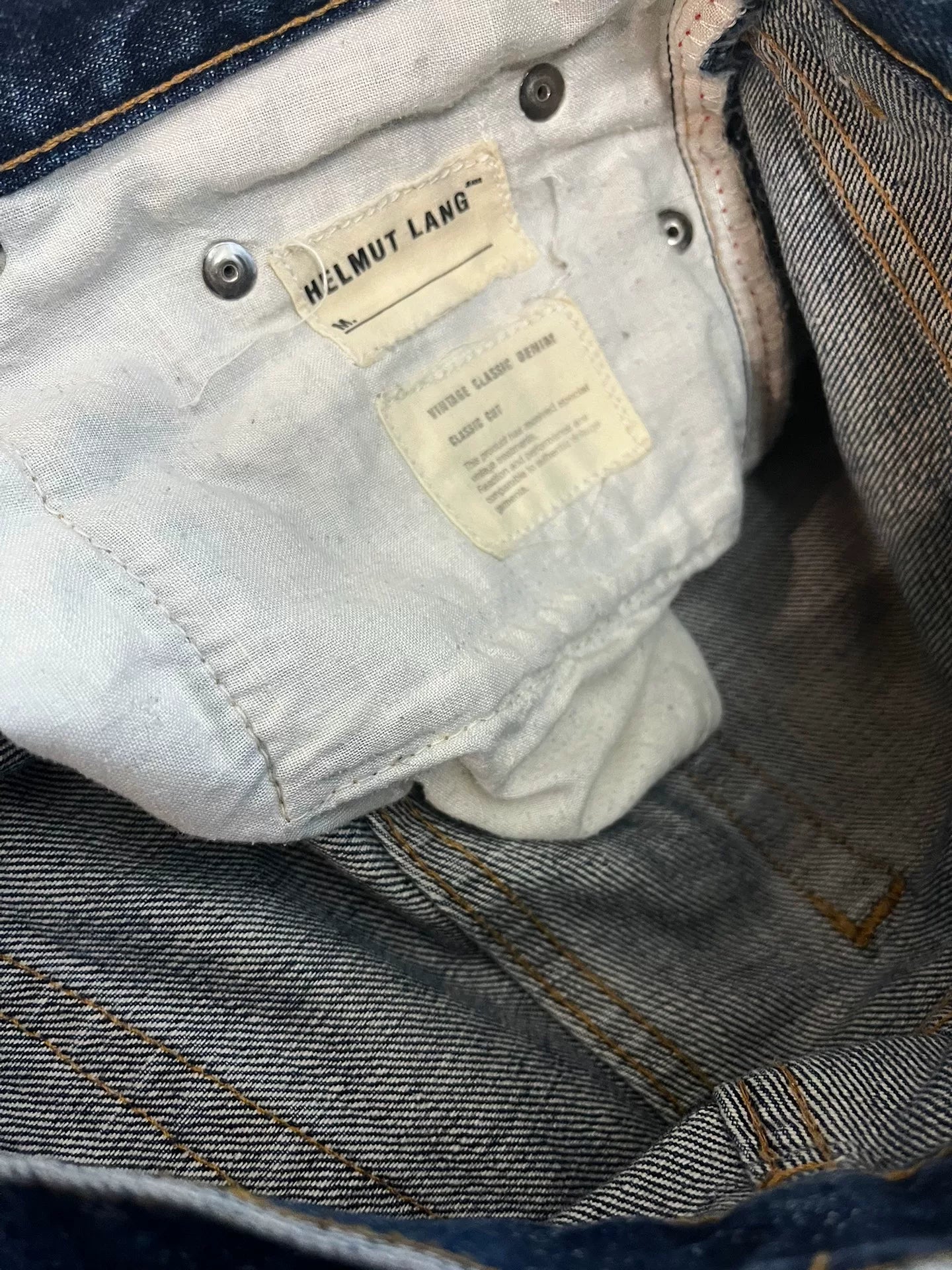 helmut lang splattered denim jeans classic cut