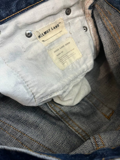 helmut lang splattered denim jeans classic cut