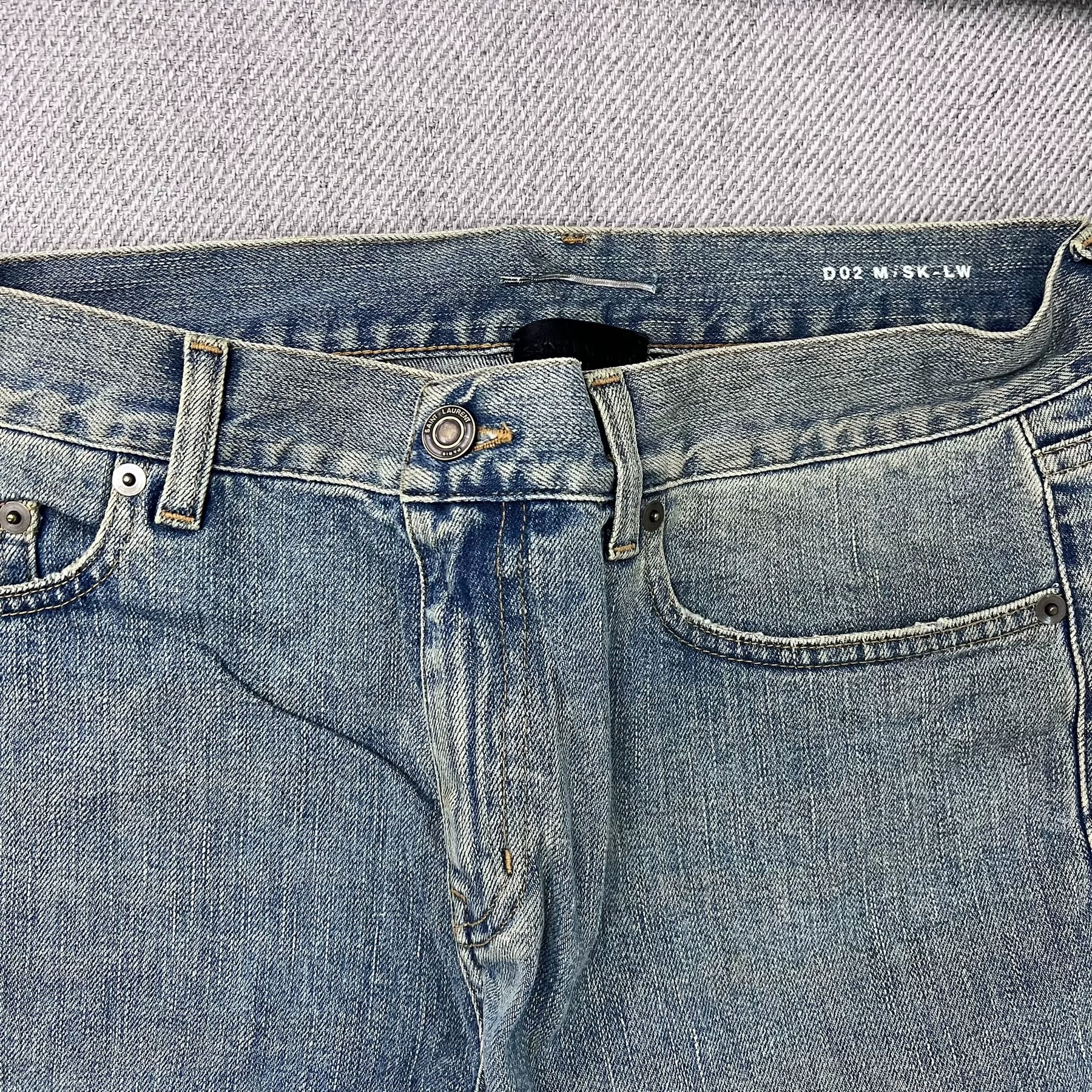 Saint Laurent 15FW Slash Distressed Jeans