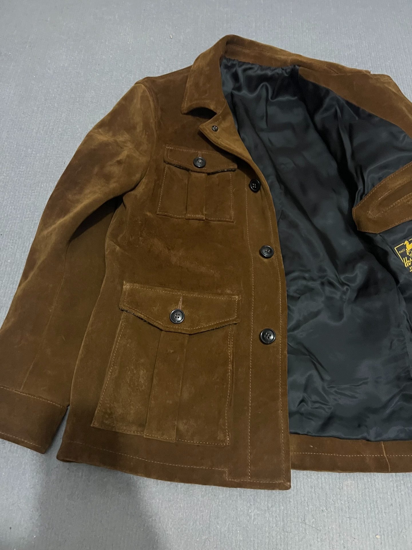 Suede Leather Four-Pocket Hunting Jacket