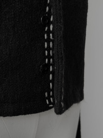 yohji yamamoto y's wool coat with buttons