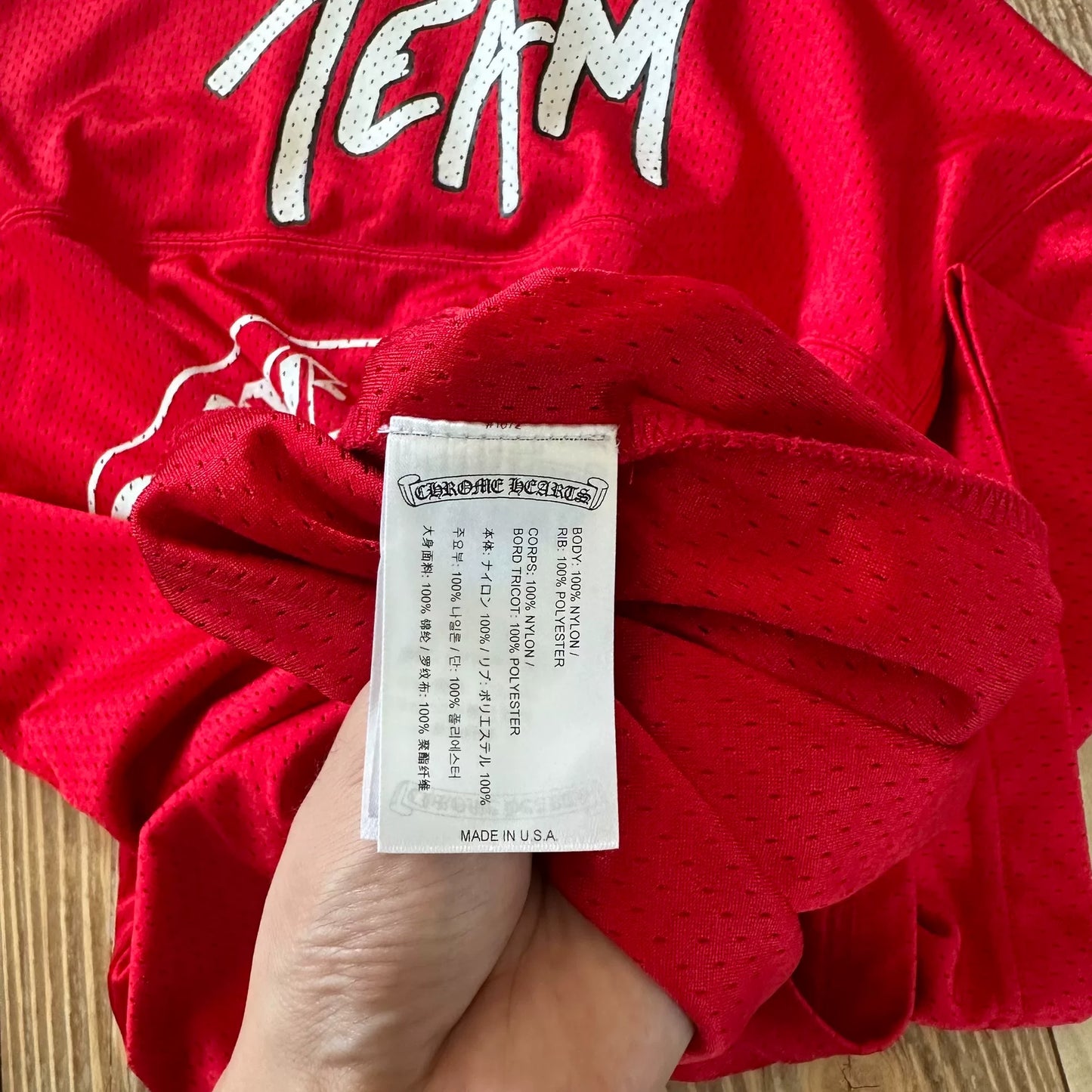 Chrome Hearts Red Mesh Vintage Hockey T-Shirt