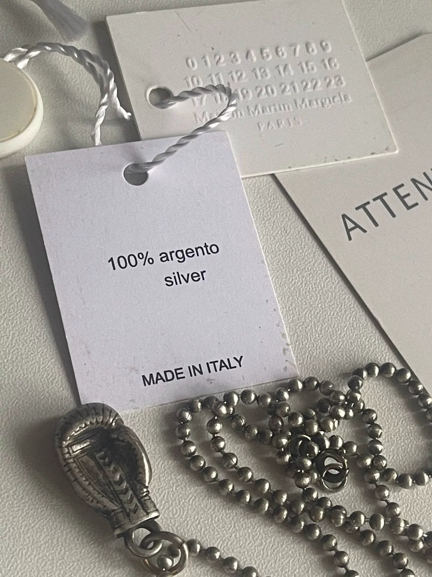 Maison Martin Margiela Boxing Glove Silver Necklace