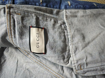 gucci vintage denim jacket with nautical patch