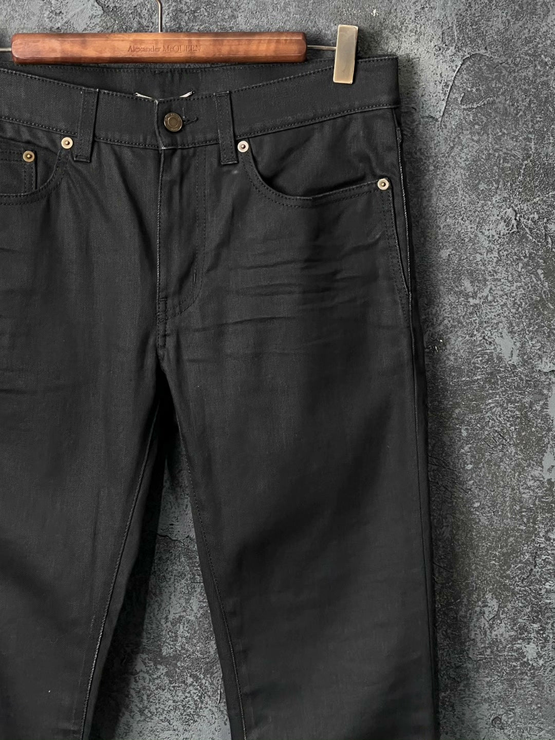 SAINT LAURENT Black Cotton Slim Jeans