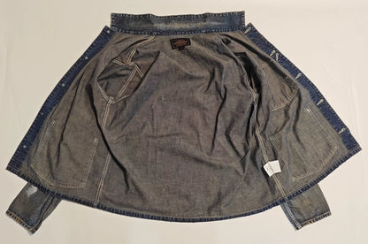 vintage faded ink splatter denim shirt