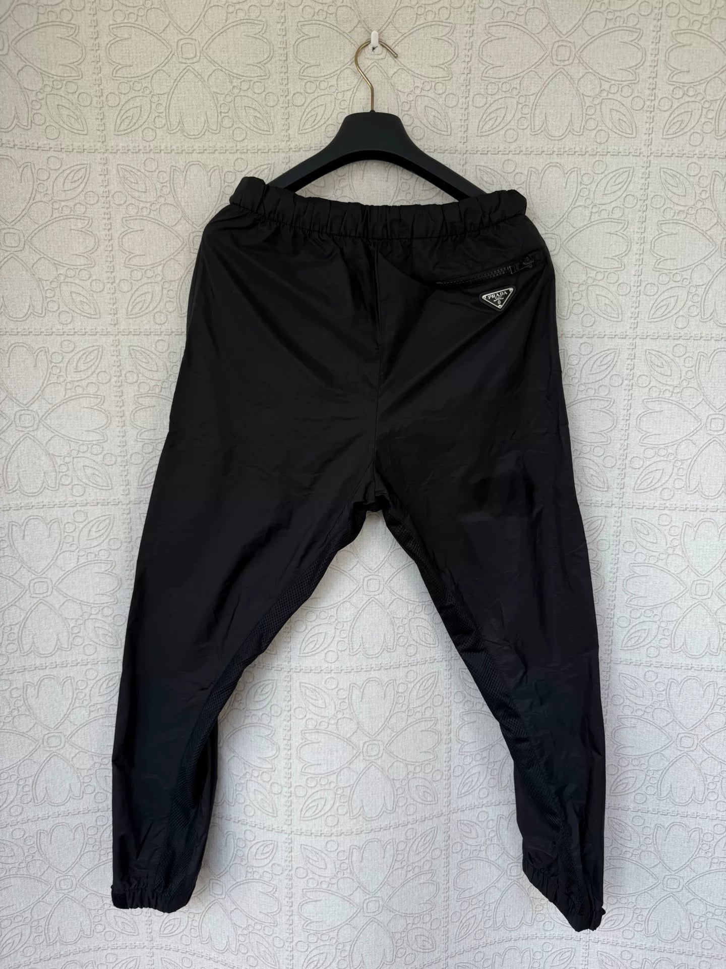 prada logo activewear pants, size large