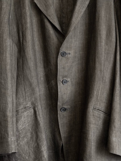 yohji yamamoto ink-dyed linen jacket