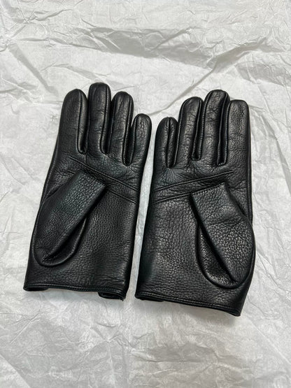 Chrome Hearts Cross Silver Buckle Sheepskin Gloves