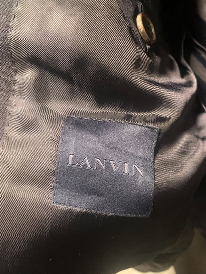 elegant dark blue wool suit jacket