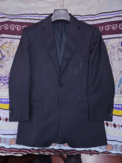Zegna Italian Wool Striped Suit Jacket