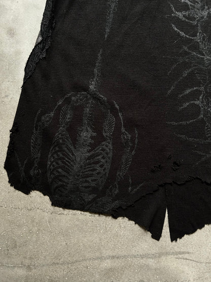 stylish black printed long sleeve top