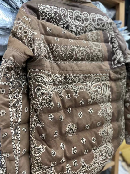 visvim kerchief down jacket in brown