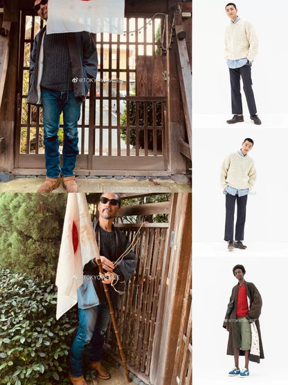 visvim hand-knit crew sweater in unique dye