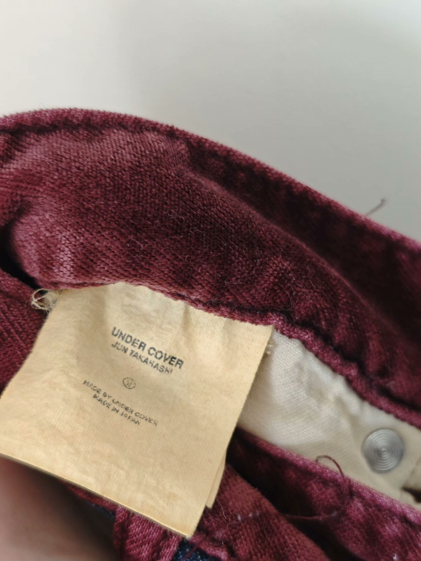 Undercover 02AW Velvet Patchwork Washed Jeans