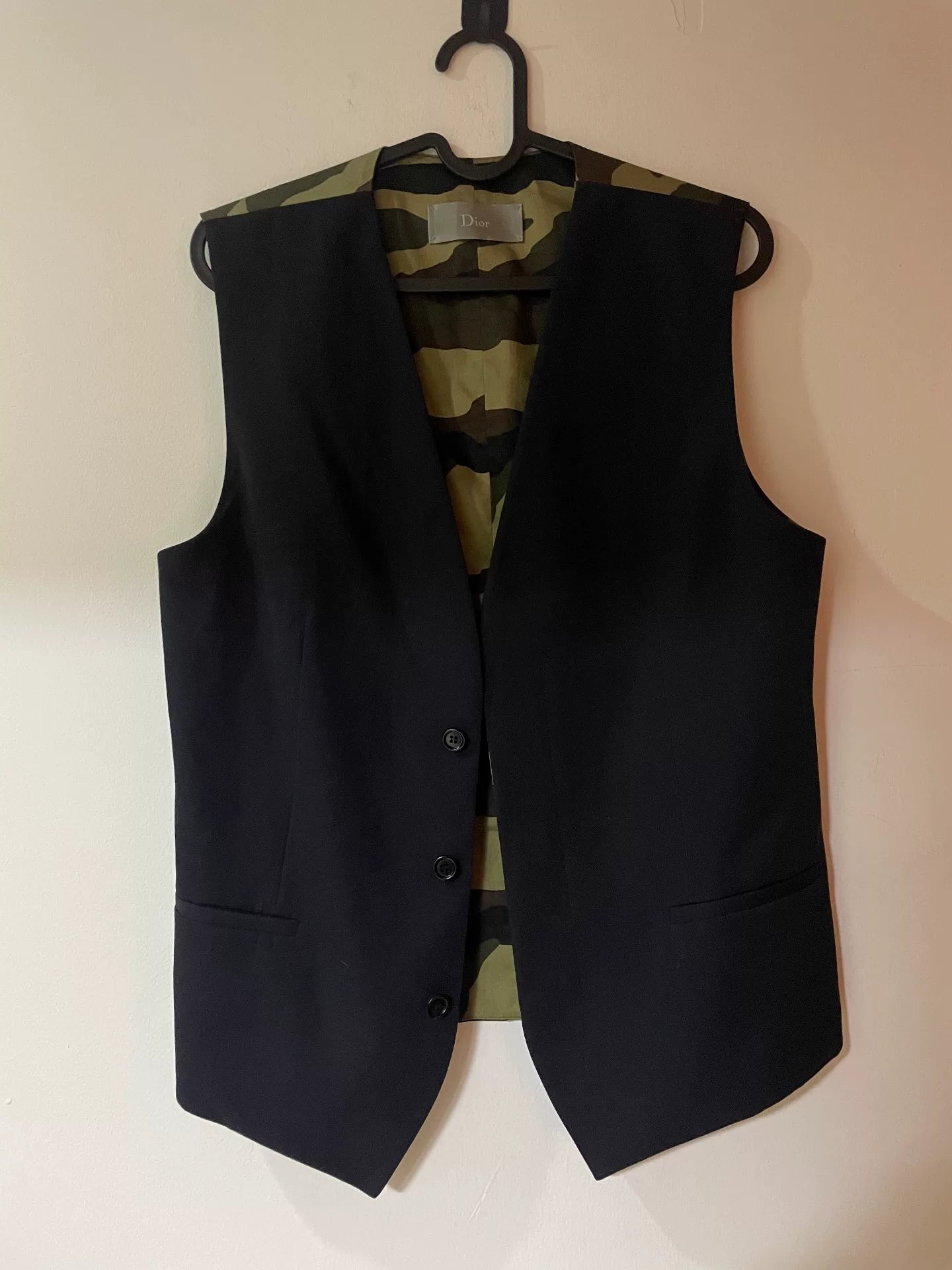 dior wool camouflage vest size 44