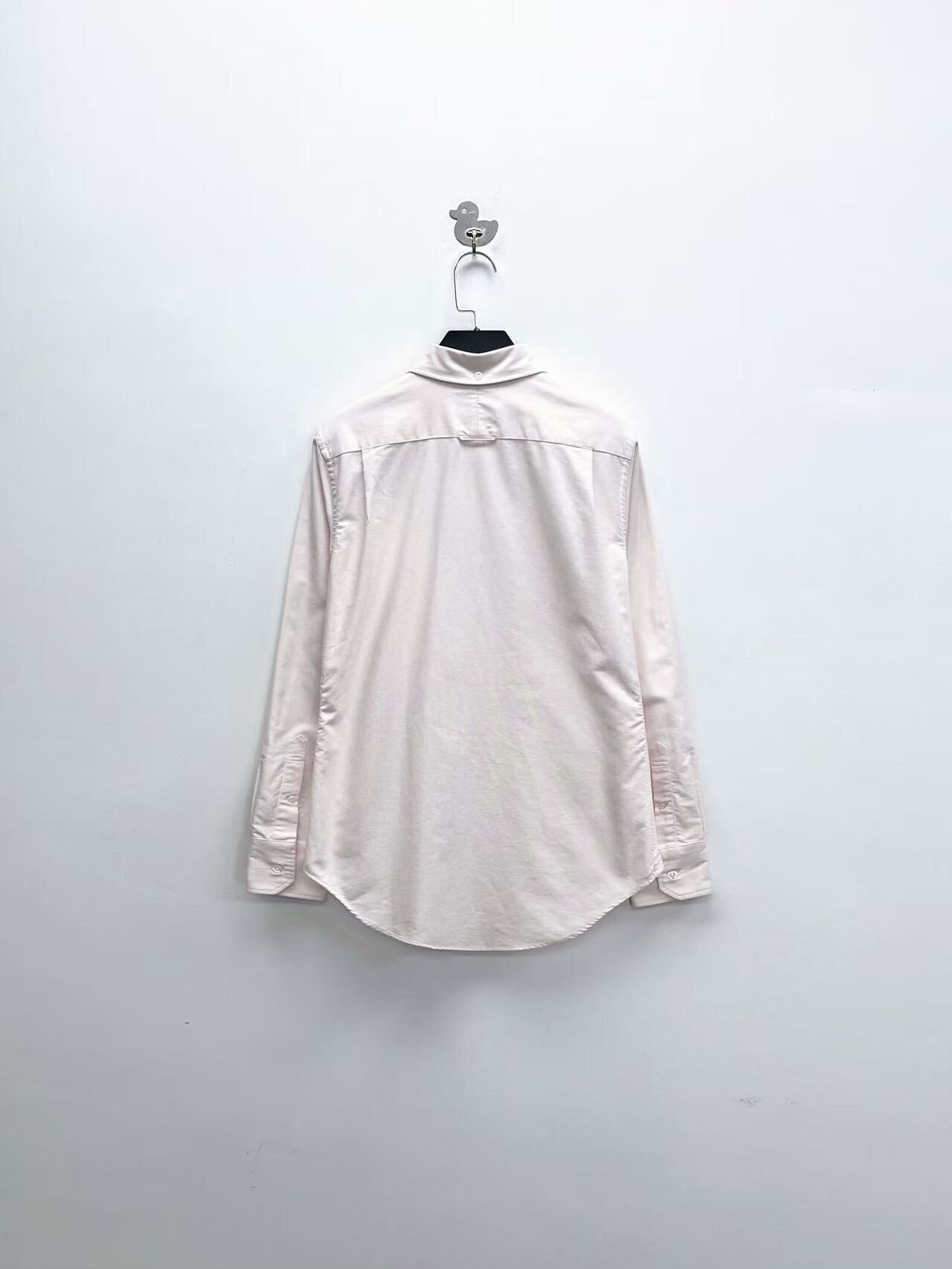 thom browne light pink oxford shirt jacket
