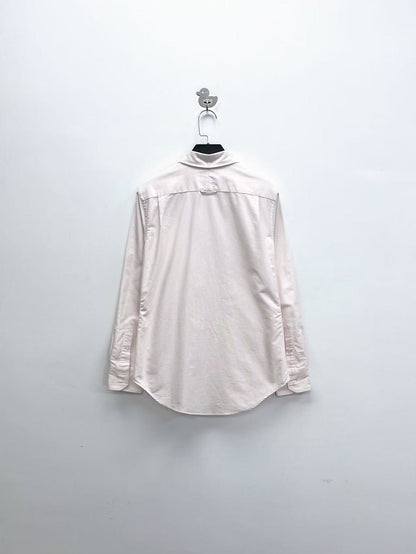 thom browne light pink oxford shirt jacket
