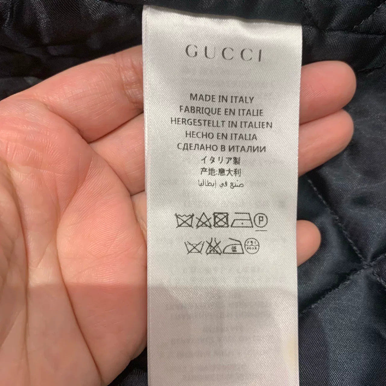 navy double-breasted wool coat by Gucci