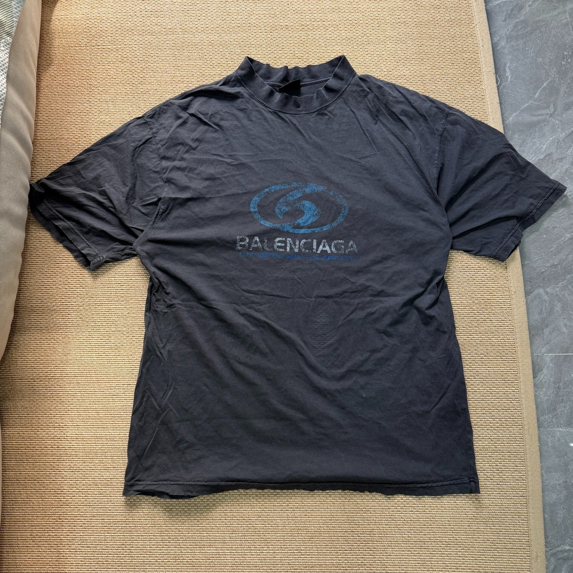 Balenciaga Black Washed Short Sleeve Tee