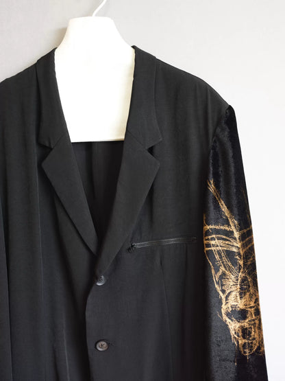 yohji yamamoto velvet sleeve cascade jacket