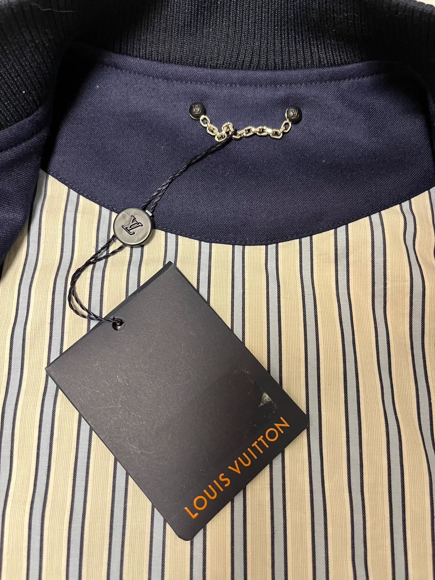 louis vuitton navy jacket with tags
