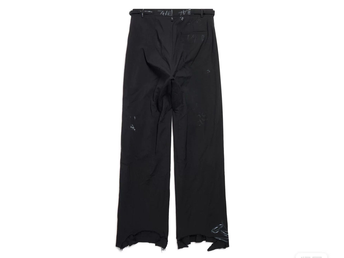 balenciaga black graffiti baggy trousers