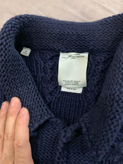 Visvim Navy Cable-Knit Cardigan