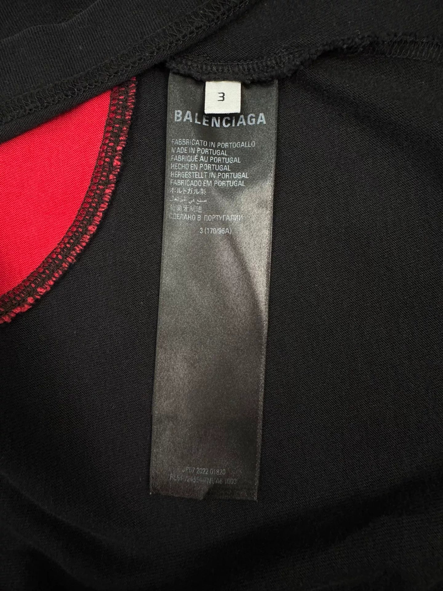balenciaga adidas black and red short sleeve tee