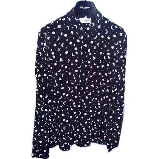 Saint Laurent 16AW Star Moon Silk Shirt