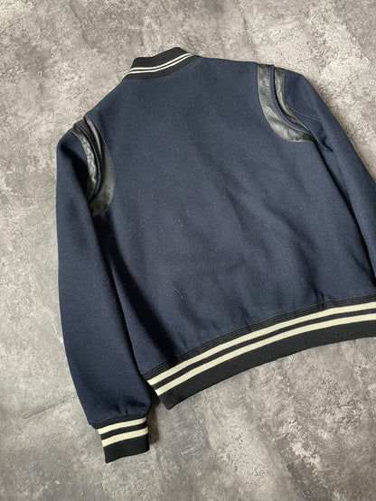 Saint Laurent Navy Varsity Wool Jacket